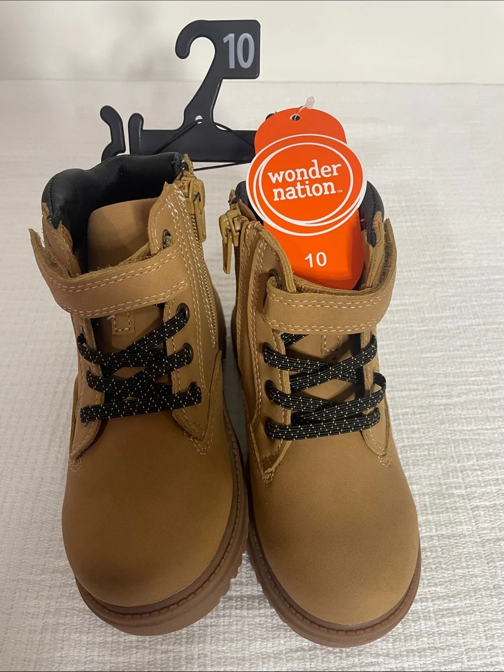 Wonder Nation Kids' Tan Lace-Up Ankle Boots -